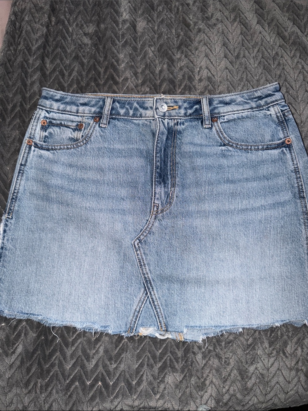 American Eagle Outfitters Light Blue Denim A-Line Mini Skirt